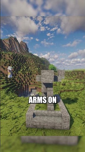 Stone Hero Statue (Holding Up the World) | Minecraft Build #minecraftbeauty #minecraftrealistic