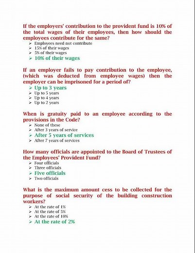 Code on Social Security 2020 COURSE ANSWERS IGOT KARMAYOGI