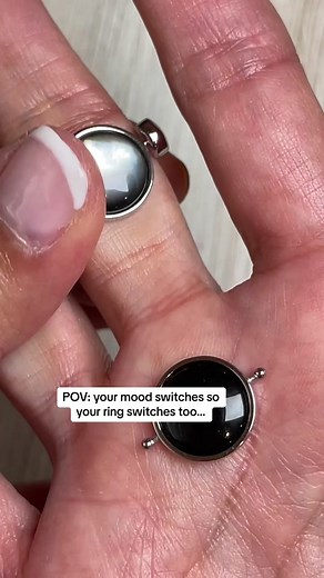 No one has made this dramatic of a switch 😜 We love switching out the elements for our rings! #thisdramaticofaswitch #switchingjewelry #interchangeablejewelry #ringswitch