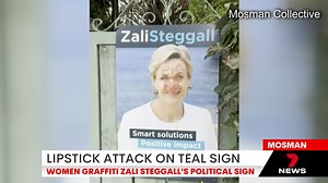 34K views · 363 reactions | The election chaos has started in Mosman this afternoon. Three women walking along Cobbittee Street were caught using lipstick to draw pig ears on a poster promoting Teal MP Zali Steggall. The video was posted on the Mosman Collective website. 7NEWS at 6pm. Download the 7NEWS app: 7news.link/7newsapp #7NEWS | 7NEWS Sydney | Facebook