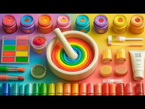 Ultimate Relaxing Slime ASMR 🌈 95 Minutes Mixing Rainbow Slime With Lipstick Makeup Set #434