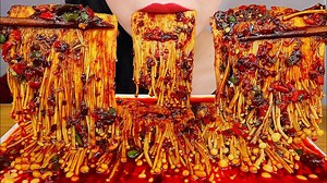 Enoki Mushrooms Mukbang With Fire Sauce 💖Yummy💖 | Mukbang Eating Show