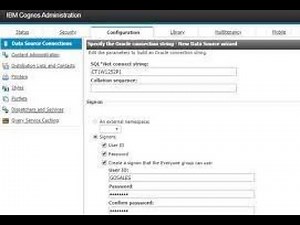 How to create a data source in Cognos and TCR