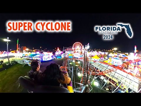 [4K] Super Cyclone - Roller Coaster | On-ride POV | Florida State Fair 2024