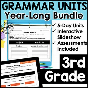 3rd Grade Grammar For the Year - Lesson Plans & Practice Worksheets