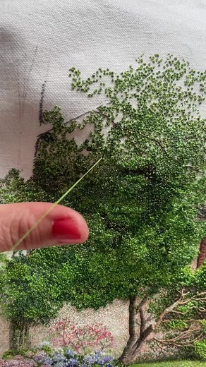 #greengarden #embroidery #landscape #刺繍 #realisticembroidery