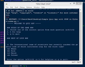 Simple Quiz App with JSON in Python Free Source Code