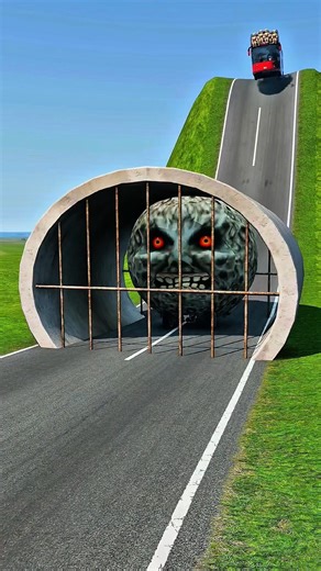 Long Capsule Buses vs Drain Pipe -BeamNG.Drive