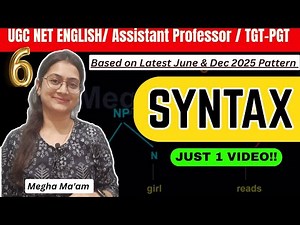 Syntax 💯 by Megha | Linguistics |UGC NET English June 2026 #syntax #englishliterature #netjrfenglish