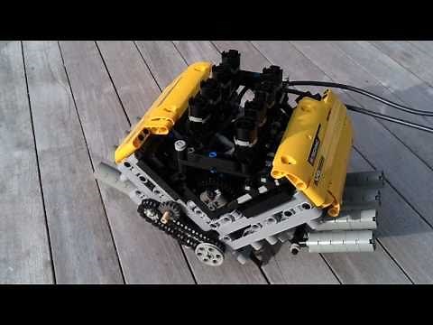 LEGO V8 pneumatic Engine. LPE, HIGH RPM!!!!!!!!