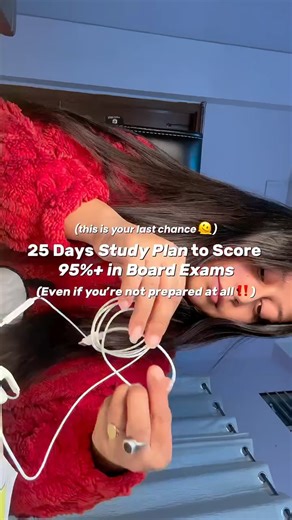 banasmita۶ৎ on Instagram: "20-Day Study Plan to Score 95%+ in Board Exams (Even if you’re not prepared at all) Assumes → 6–7 focused hours/day + smart strategy (not perfection) ━━━━━━━━━━━━━━ PHASE 1 — FOUNDATION RESET (Day 1–5) Goal → Cover 100% syllabus once Daily: → 2 hrs concept learning (NCERT / short videos) → 2 hrs solve in-text + back questions → 1 hr PYQs (last 5 years) → 1 hr weak areas + error notebook Rules: → No pretty notes, only rough one-page notes → Mark ❗frequent topics and ⚠️ 