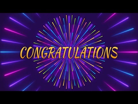 1 Hour Background Video Congratulations and Neon Lights! (No Sound)