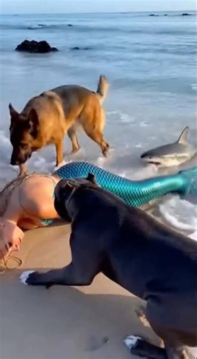 🐶 Dog ATTACKS Shark To Save Mermaid… Nobody Expected This! 😱🧜‍♀️🌊🔥