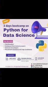🚀FREE Bootcamp on Python for Data Science | With JOB REFERENCE 🔥 #bootcamp #python #datascience