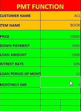 PMT FUNCTION IN EXCEL #computertest#excel #computerexam #exceltips #computereducation #exceltricks