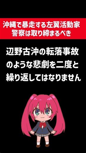 Left-wing activists in Okinawa are dangerous. They set up unauthorized checkpoints on roads, obst...