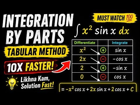 Integration by Parts in 30 Seconds ⚡ | Tabular Method Trick | Maths Shortcut