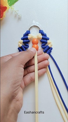 Diy Easy Keychain Ideas 🌿🧡 Macrame Knot Pattern #shorts #diy #macrame #ytshorts #viral