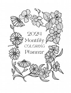 2024 Monthly Coloring Calendar - Etsy Australia