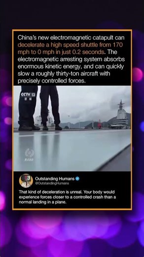 China's new electromagnetic catapult can decelerate a high speed shuttle from 170 mph to 0 mph