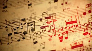 Music notes flowing loop stock video. Video of audio - 60775753