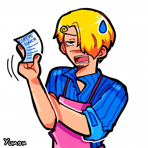 Luffy and Sanji Alabasta Eating Scene Fanart