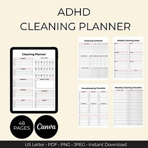 ADHD Cleaning Planner - Etsy
