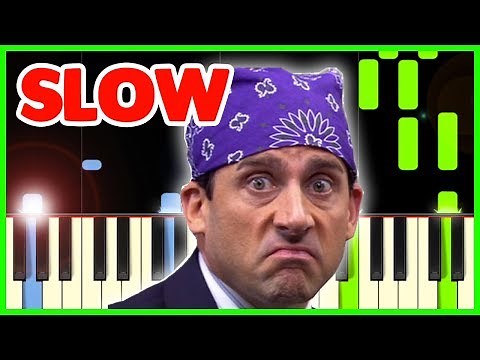 THE OFFICE THEME - Slow Piano Tutorial 50% Speed
