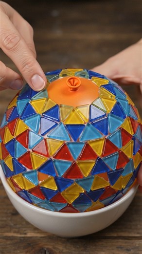 Making a Stunning Turkish Mosaic Lamp Using a Balloon! 🤯#DIYCrafts #MosaicLamp #BohoDecor
