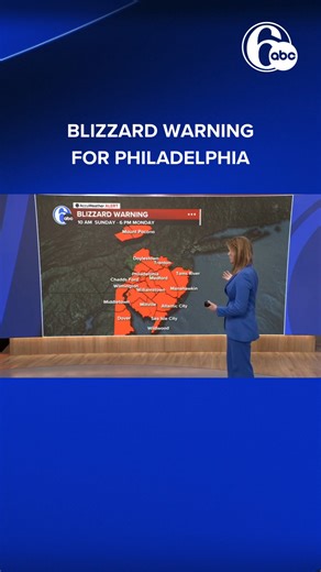 A Blizzard Warning will go into effect on Sunday for most of the 6abc viewing area, and that now includes Philadelphia. | 6abc Action News