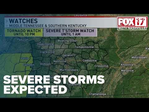 Round two of possible severe storms expected TONIGHT for Middle Tennessee, Southern Kentucky