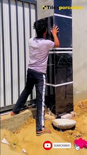 🛠️ DIY Tiling Masterclass: Pillar & Floor Setup Like a Pro! 🔥 #interiordesign