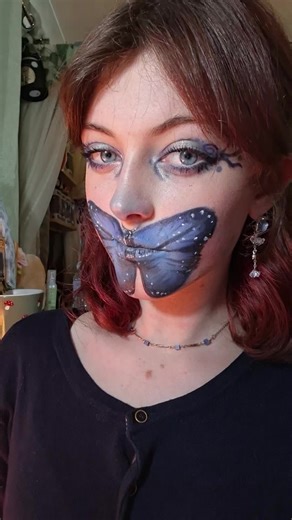 butterfly mouth 🦋 #fyp #makeup #facepaint #wlw #butterfly
