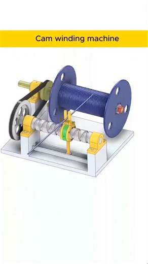 @BIWPlusEngineeringhub on Instagram: "How Cam Mechanism Controls Perfect Wire Winding🔧 #shorts #machine #engineering #mechanical #ytshorts Watch this cam-driven wire winding machine in action! A rotating cam converts rotary motion into precise linear oscillation, guiding the wire evenly across the spool for perfect layering. This simple yet powerful mechanical engineering concept is widely used in motor windings, transformer coils, cable manufacturing, and industrial automation. Cam-driven wind
