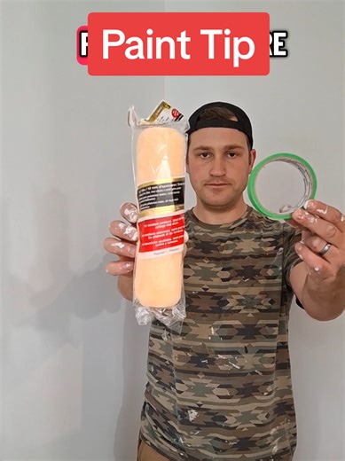 Painting Tip, don't forget to delint your rollers before every use. I wrap painters tape around the roller. This helps pull off any loose lint and keeps it off your walls. Even rollers that say Lint free still have loose lint. #diyprojects #paintingtips #painterlife #hometips #diypainting
