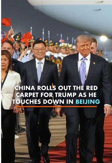 JUST IN: China rolls out the red carpet for President Trump as he touches down in Beijing. The visit marks a pivotal moment for U.S.-China relations as President Trump meets with their leadership to tackle trade and tension.