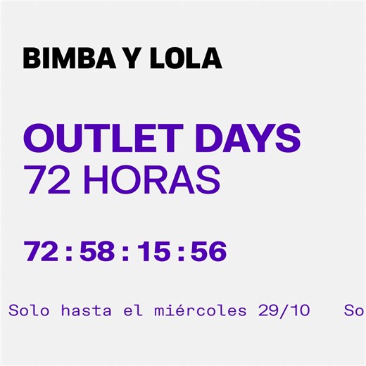 ¡LLEGARON LOS OUTLET DAYS EN BIMBA Y LOLA! Solo por 72 horas hasta 60% en productos seleccionados ❤️‍🔥⚡🥳 | BIMBA Y LOLA
