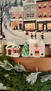 I could cry from how much I love these houses. I didn't celebrate Christmas most of my life and so now I'm totally making up for lose time. I am thrifting almost everything to make the most whimsical holiday season for my lil family. 2 of these houses I kept in original condition and 4 of them I repainted! I painted directly on the original ones and had no issues by doing multiple layers. You don't have to be an artist to do this- it is so forgiving! I also love the idea of painting them all bro