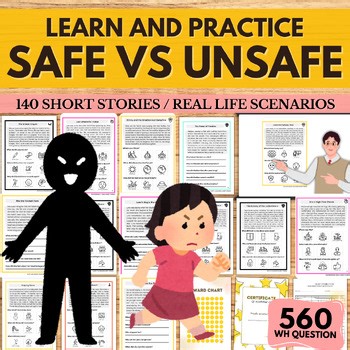Safe Vs Unsafe Bundle: Safety Awareness Stories W/ Question Worksheet Autism SEL