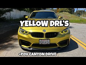 BMW F80 M3 Yellow DRL install + POV CANYON DRIVE ASMR