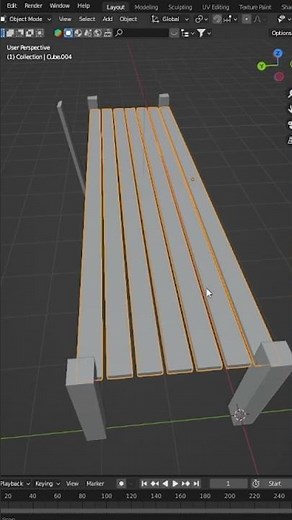 Creating a park bench in blender.