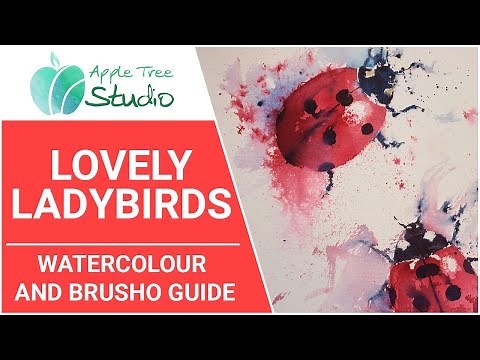 How to Paint Lovely Ladybirds Using Watercolour & Brusho!