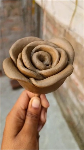 সহজ ভাবে মাটি দিয়ে গোলাপ ফুল বানানোর পদ্ধতি #pottery #viralshorts #rose #গোলাপ #diy #art