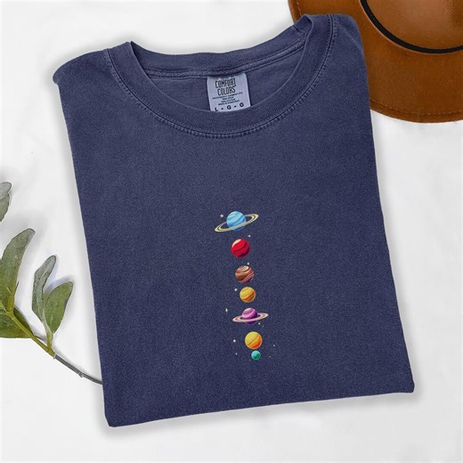 Solar System T-shirt – Minimal Vertical Planets Design | Space, Astronomy Graphic Tee - Etsy