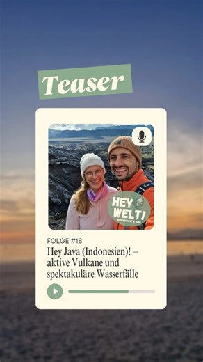 Hey Welt! Reisepodcast & Blog | Lena & Philippe | Aktive Vulkane und spektakuläre Wasserfälle rufen! 🌋 Komm mit uns auf die indonesische Insel Java. 🏝️ 🔗Den Link zur Podcast-Folge findest... | Instagram