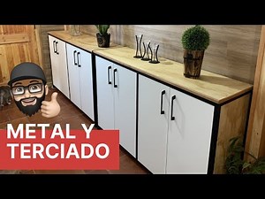Industrial style furniture with melamine door