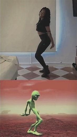 green alien vs real girl dance challenge 😂 funny short #girl #alien #dancecompetition