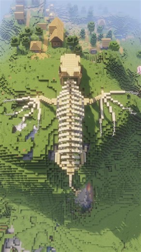minecraft dragon skeleton build🐲 tutorial is out! #minecraft #minecraftshorts #minecraftbuilding