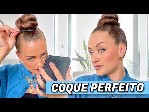 Como fazer COQUE ALTO perfeito no cabelo (resistente, sem arrepiados e com efeito molhado)