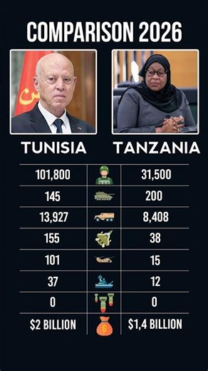 Tunisia vs Tanzania Military Power 2026 🇹🇳🇹🇿